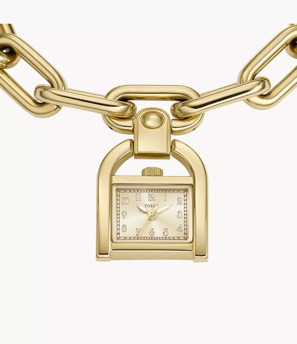 Harwell Three-Hand Gold-Tone Stainless Steel Watch Charm Bracelet