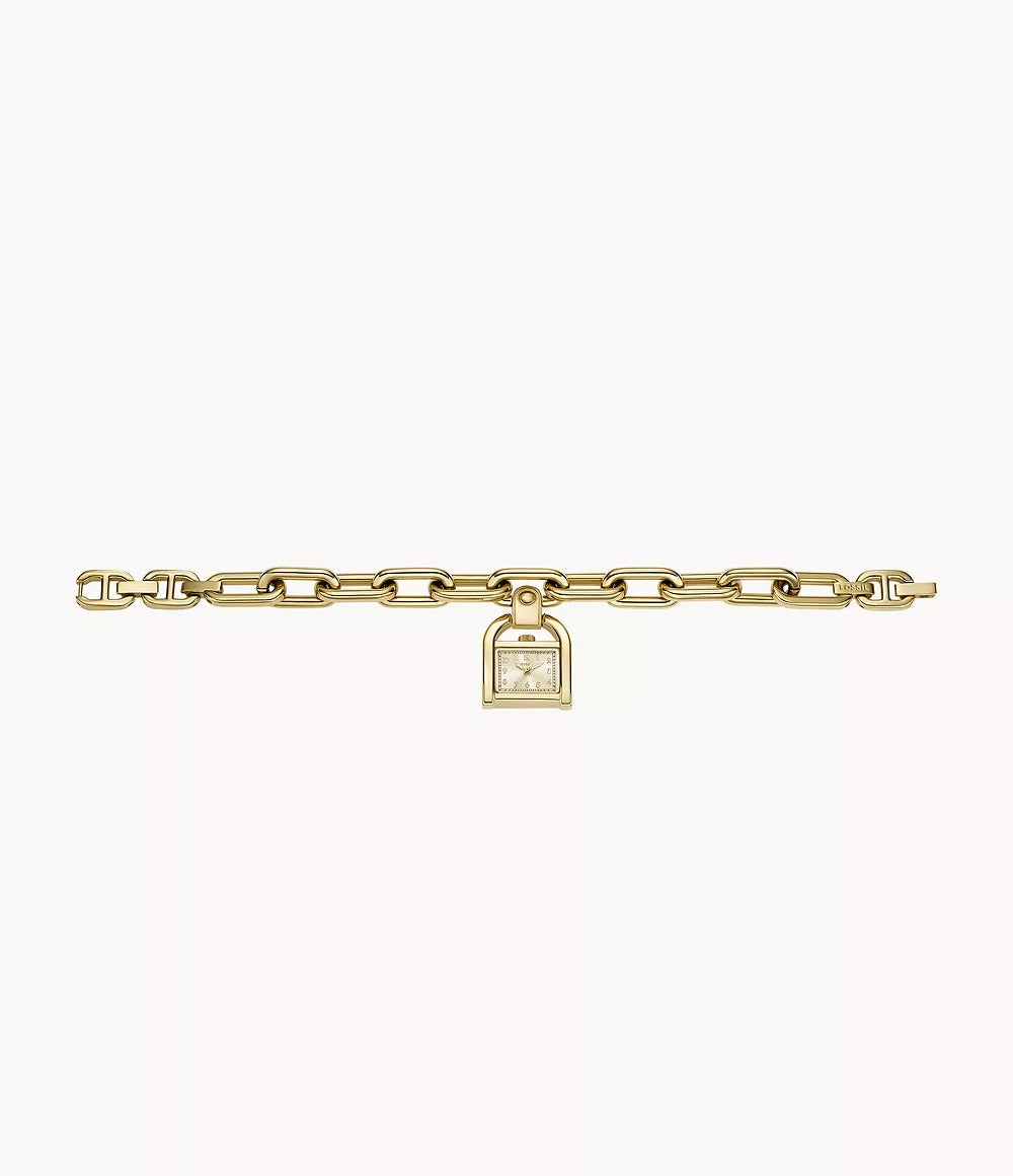 Harwell Three-Hand Gold-Tone Stainless Steel Watch Charm Bracelet