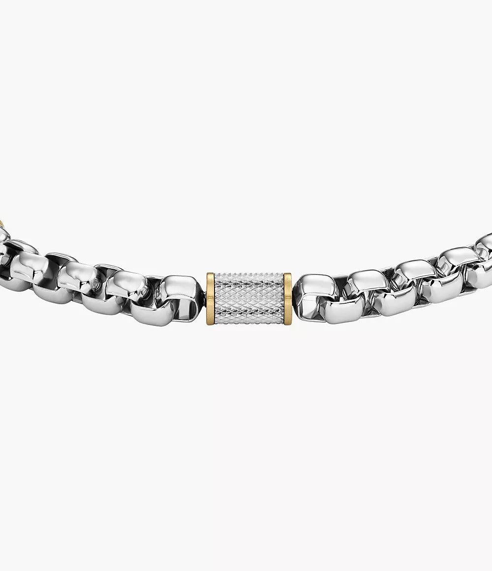 All Stacked Up Two-Tone Stainless Steel Chain Bracelet