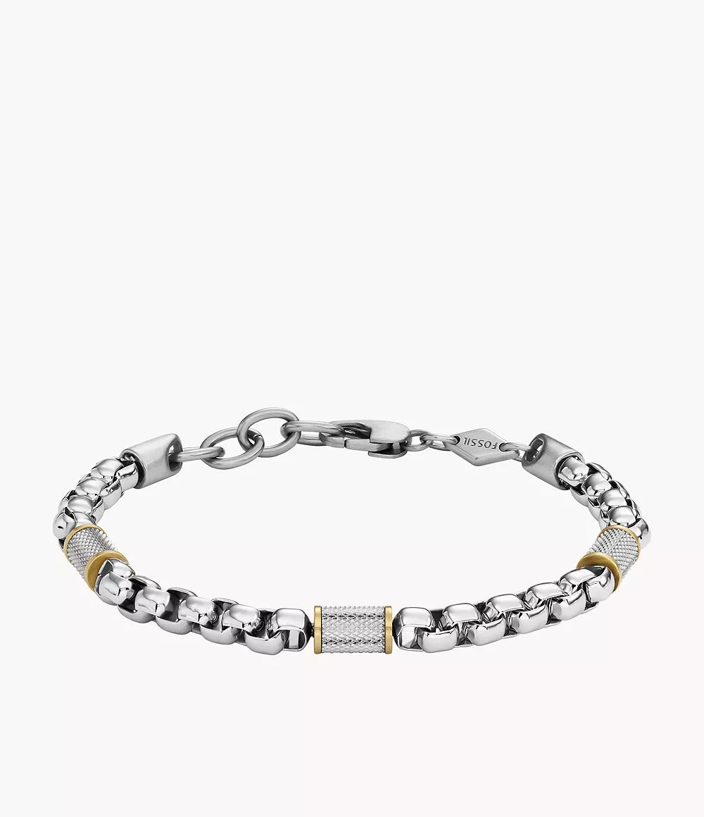 All Stacked Up Two-Tone Stainless Steel Chain Bracelet