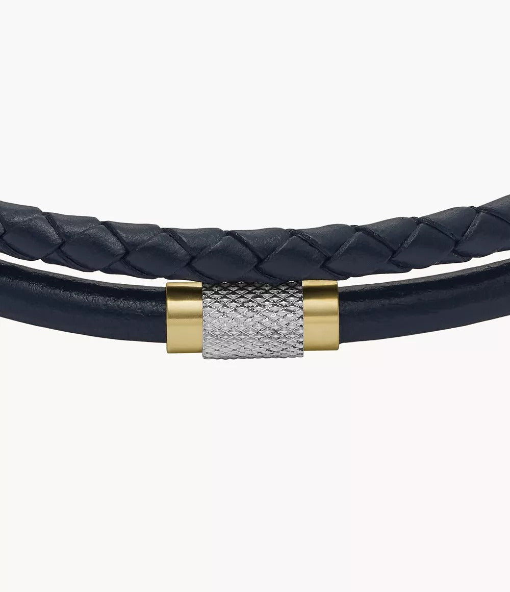 All Stacked Up Navy Leather Multi-Strand Bracelet